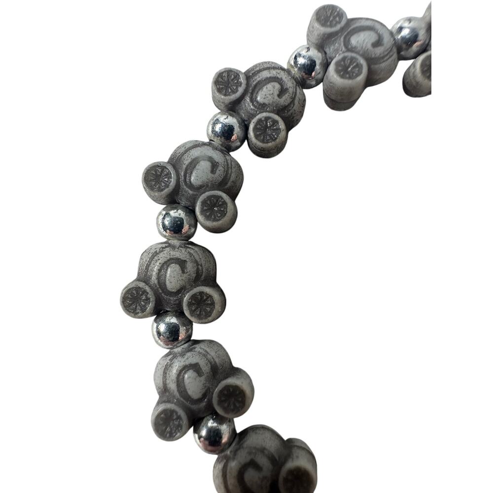 Cinderella Carriage Beaded Stretch Bracelet Y2K Fairycore Gray Charm Bracelet